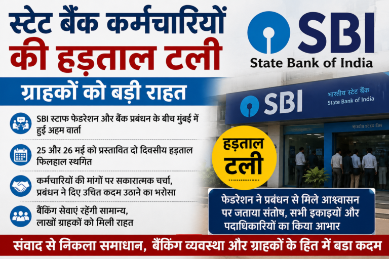 स्टेट बैंक कर्मचारियों की दो दिवसीय हड़ताल टली, ग्राहकों को बड़ी राहत